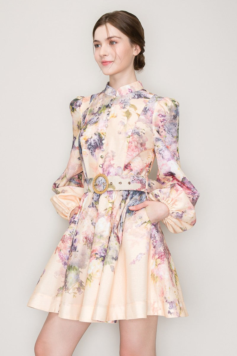 Vestido flores con cinto