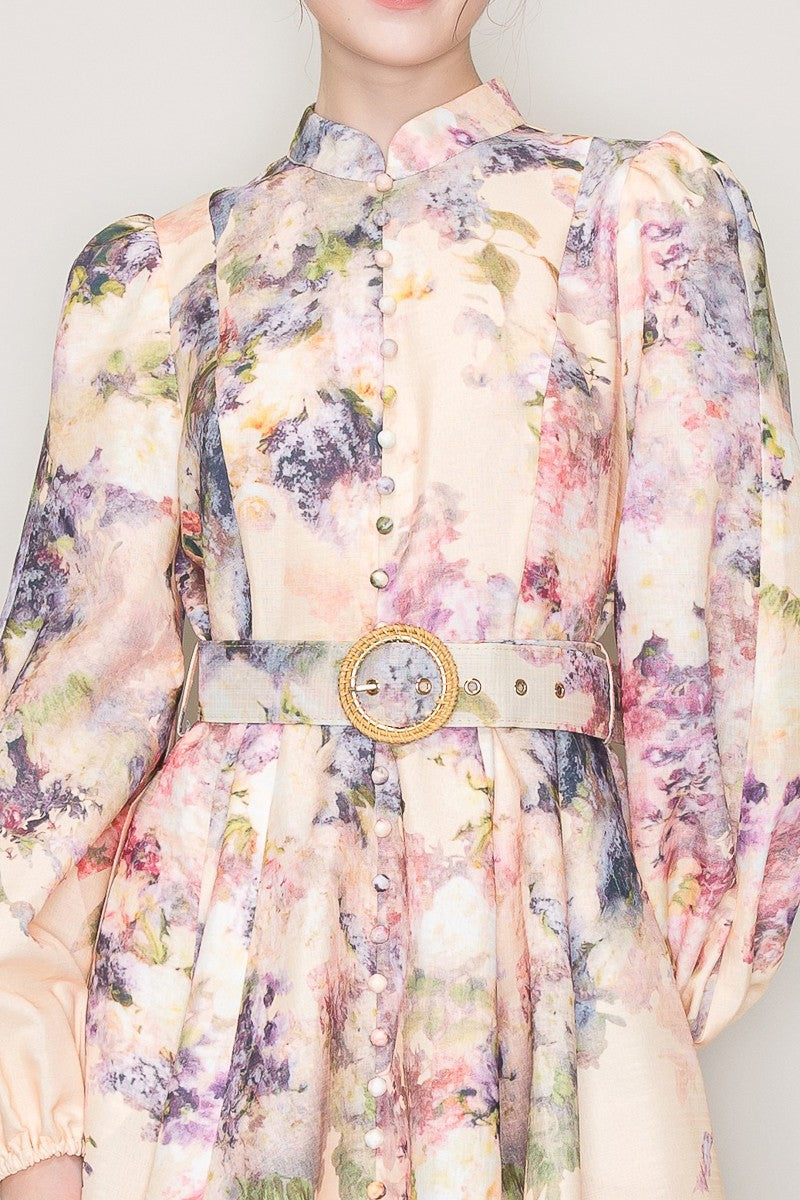 Vestido flores con cinto