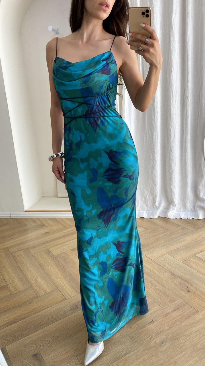 Vestido mesh con lazos