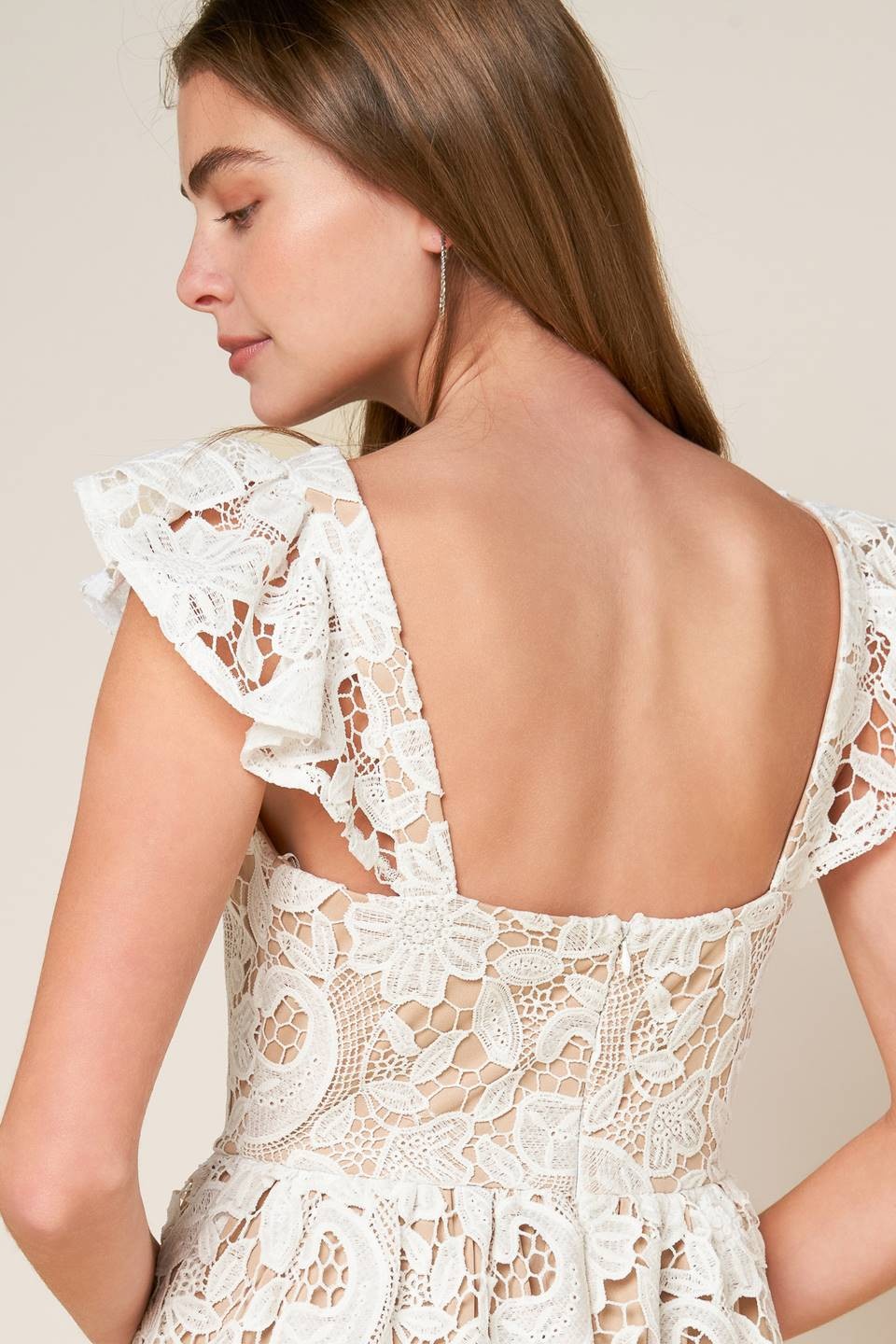 Vestido midi blanco encaje