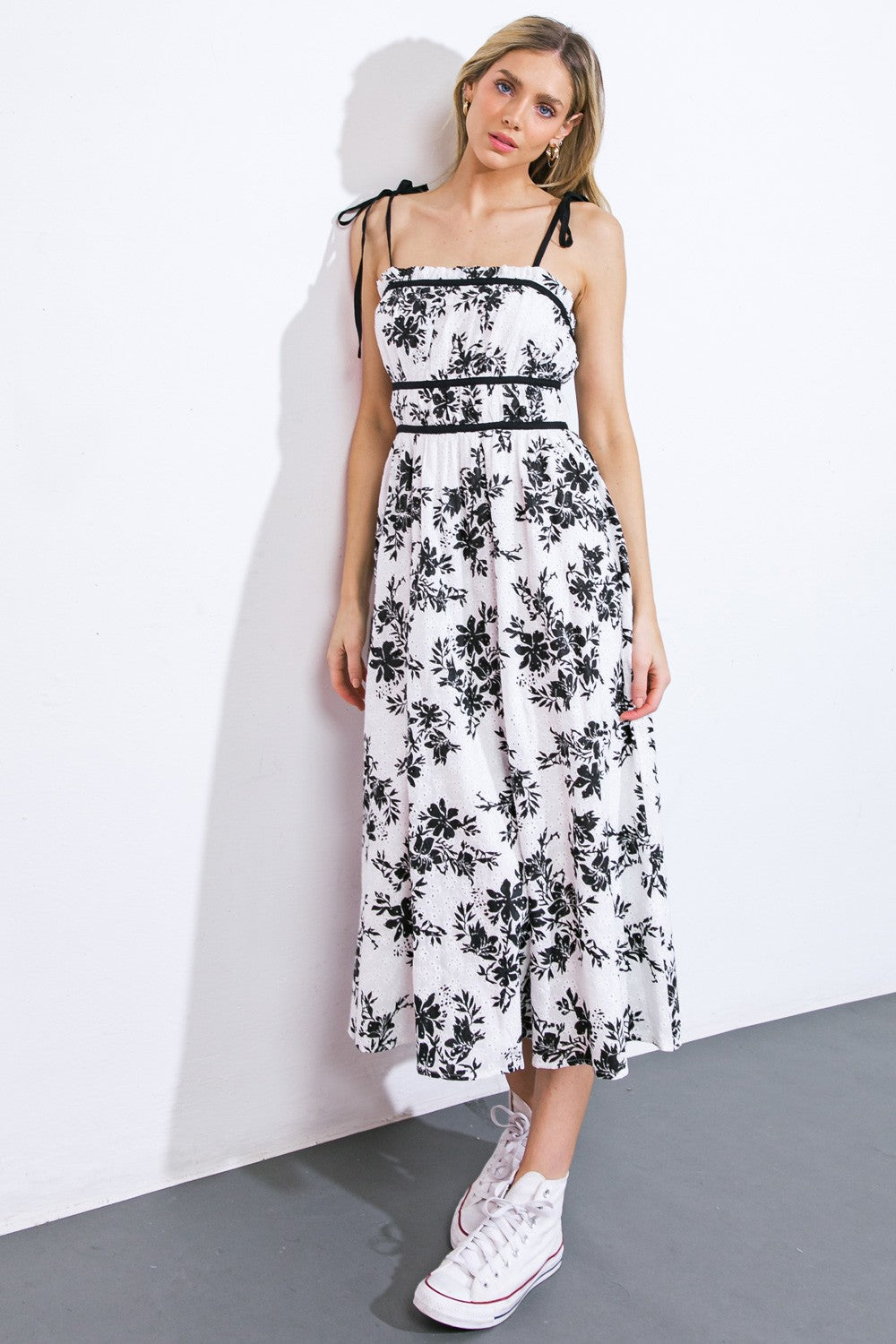 Vestido midi flores