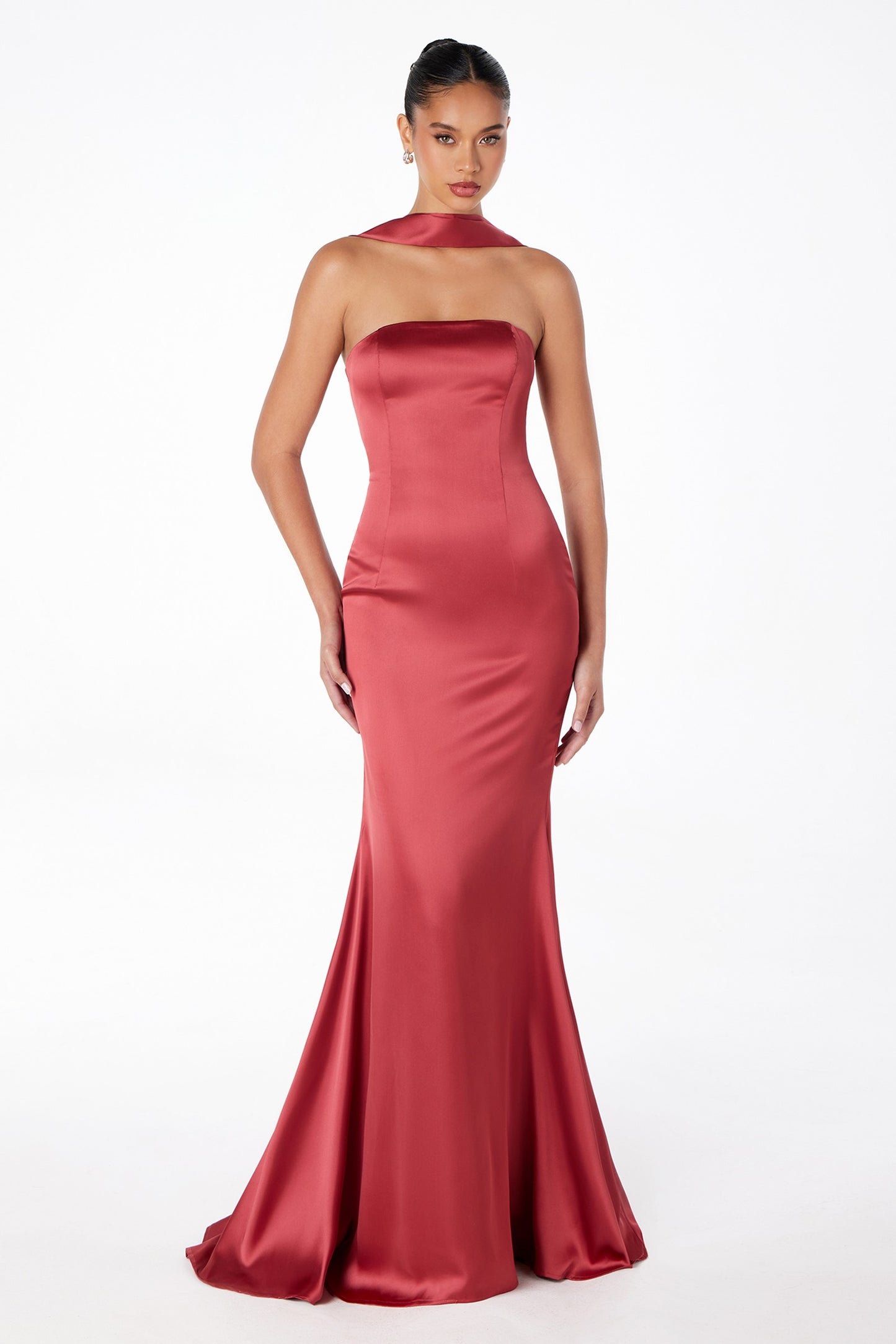 vestiido satin bufanda