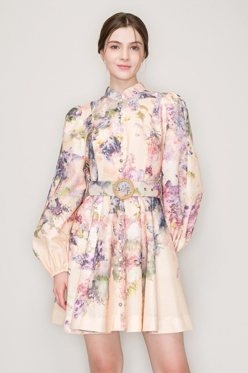 Vestido flores con cinto
