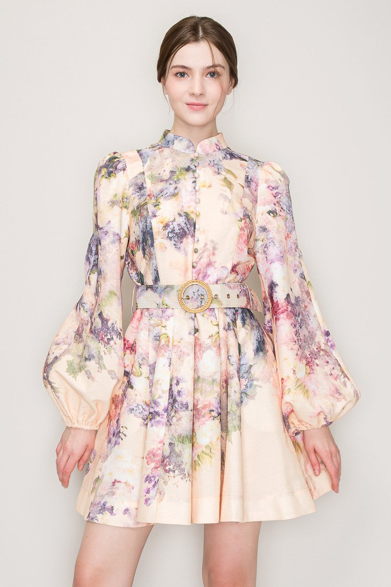 Vestido flores con cinto
