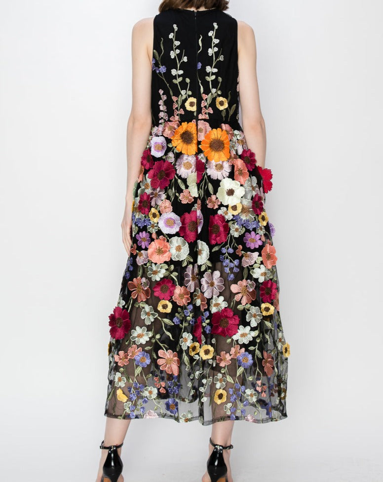 Vestido flores 3D
