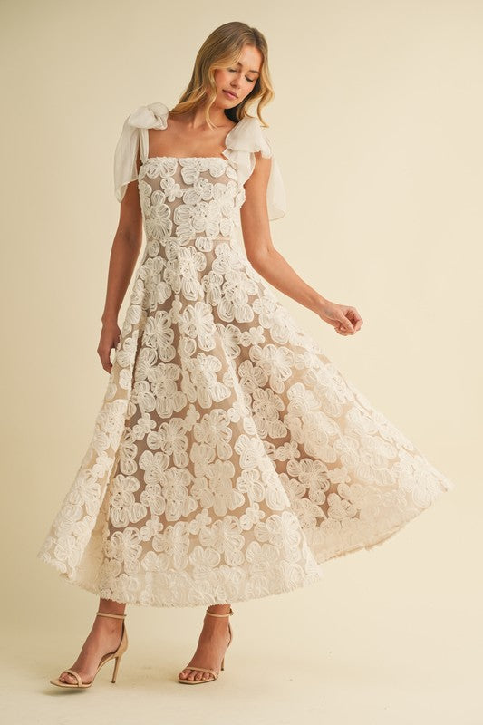 Vestido flores 3D