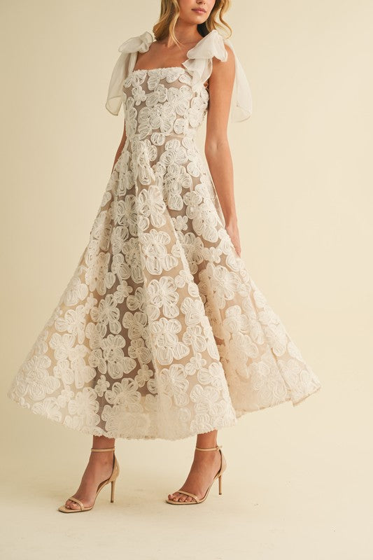 Vestido flores 3D