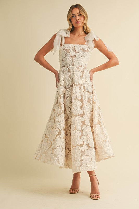 Vestido flores 3D