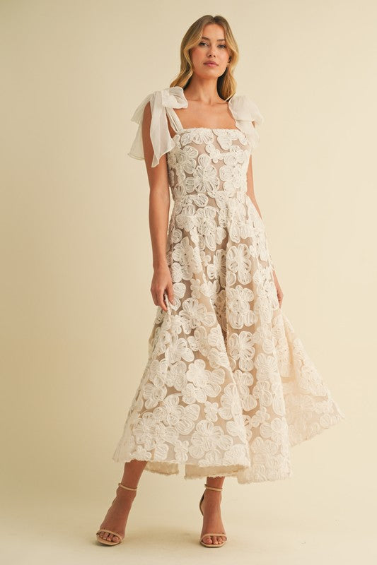 Vestido flores 3D
