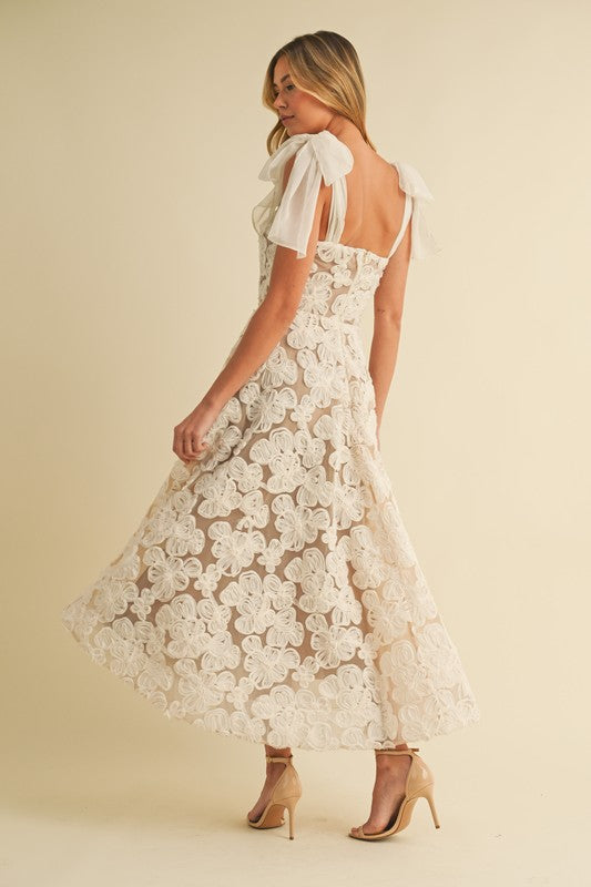 Vestido flores 3D