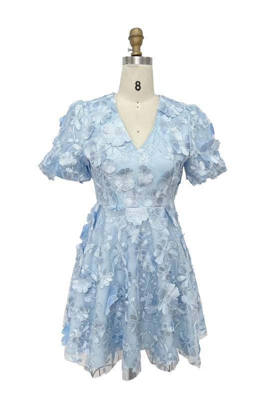 Vestido flores 3D