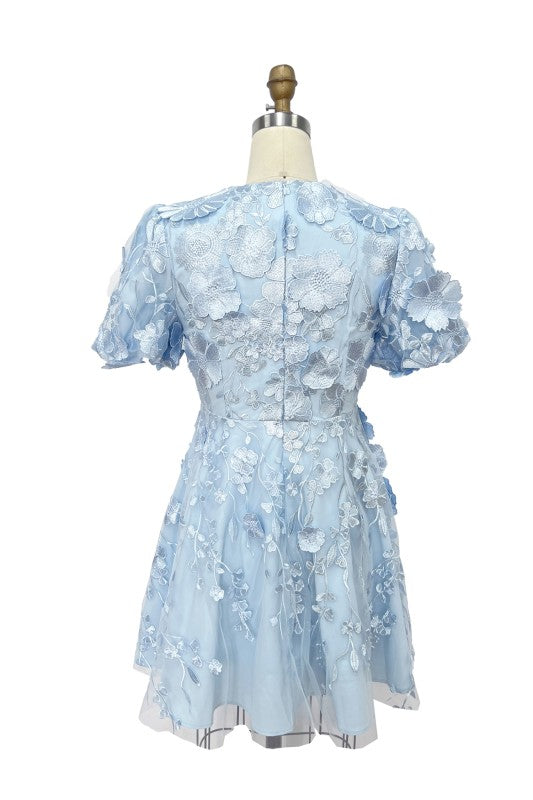 Vestido flores 3D
