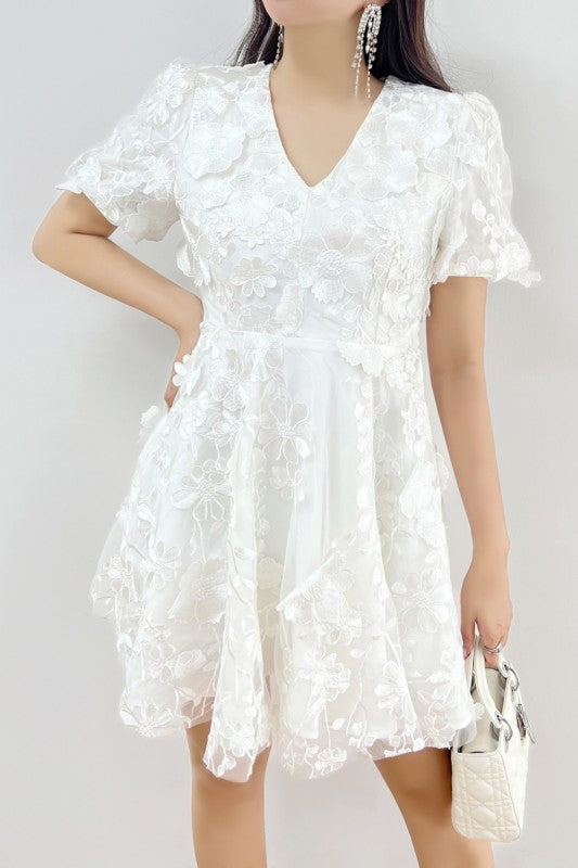 Vestido flores 3D