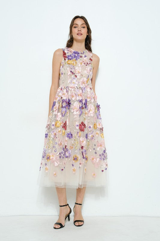 Vestido flores 3D