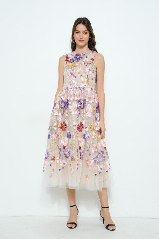 Vestido flores 3D