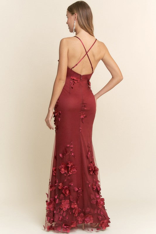Vestido flores 3D