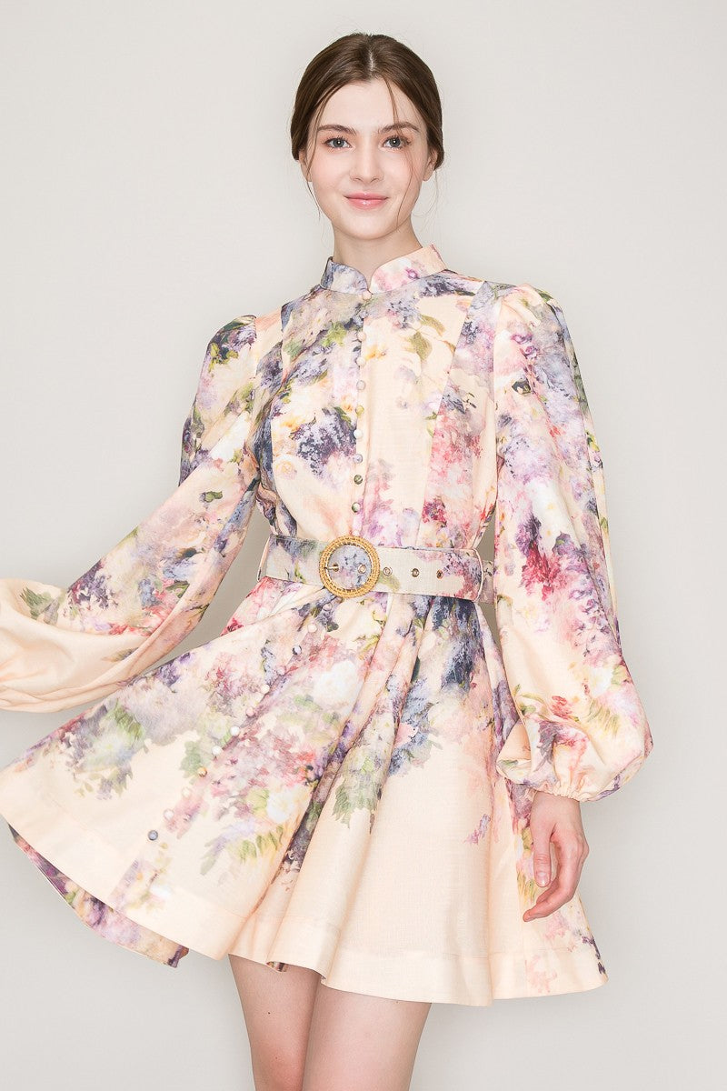 Vestido flores con cinto