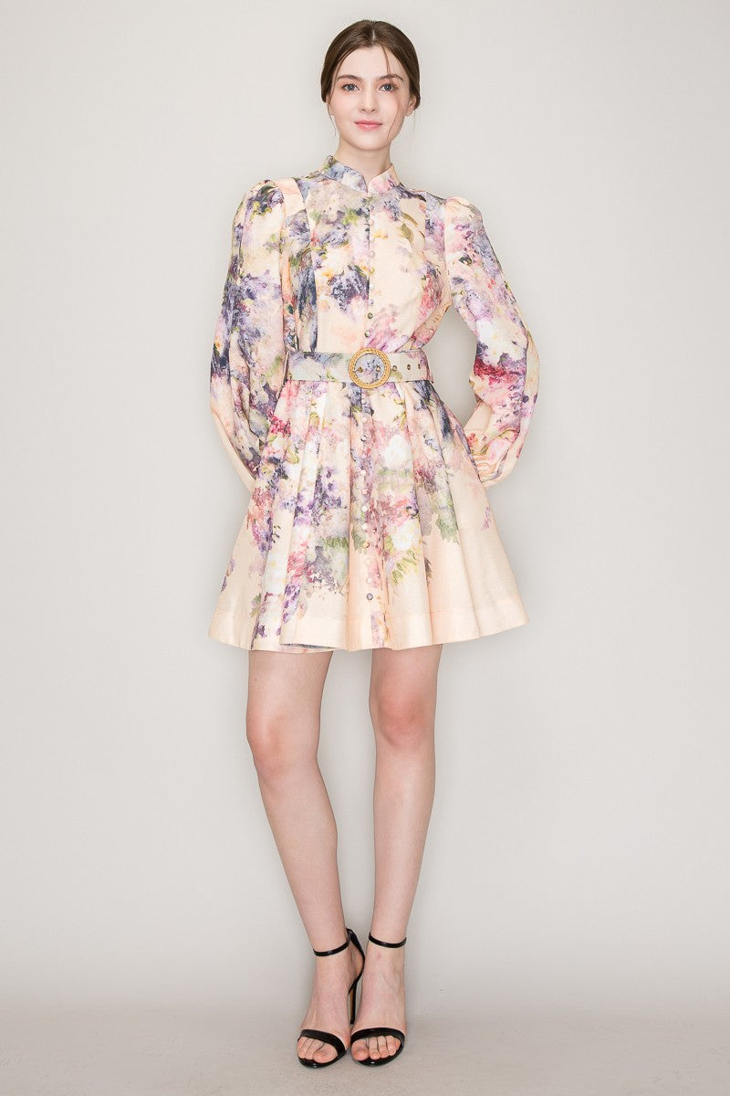 Vestido flores con cinto