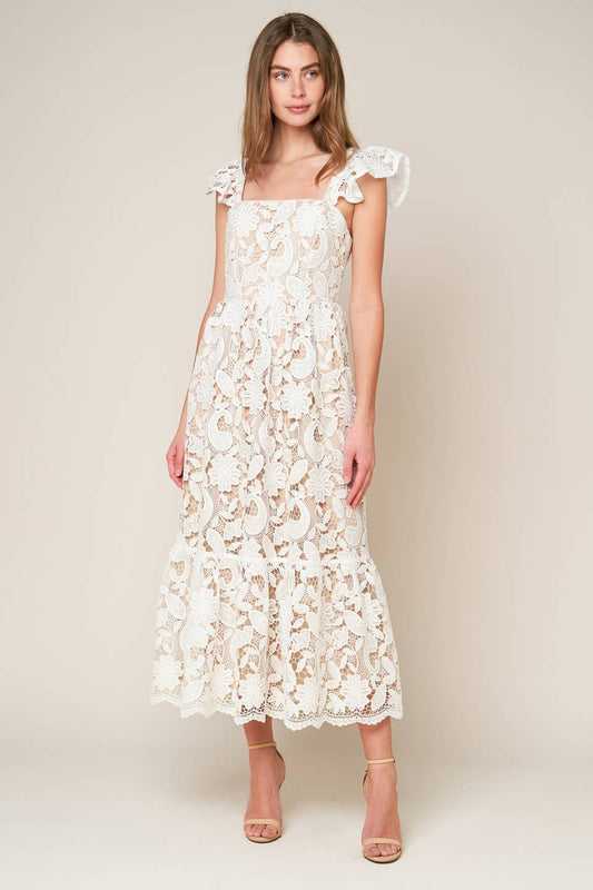 Vestido midi encaje