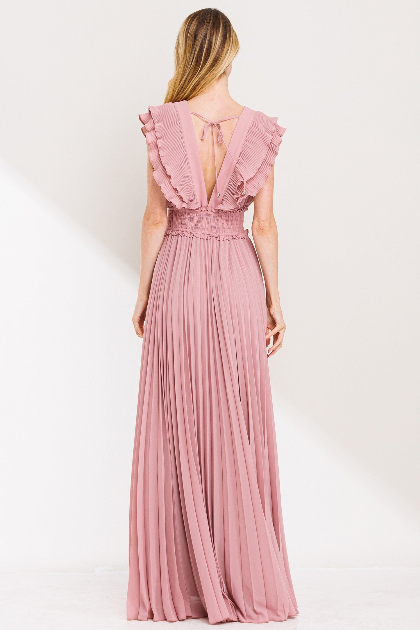 Vestido plisado olanes