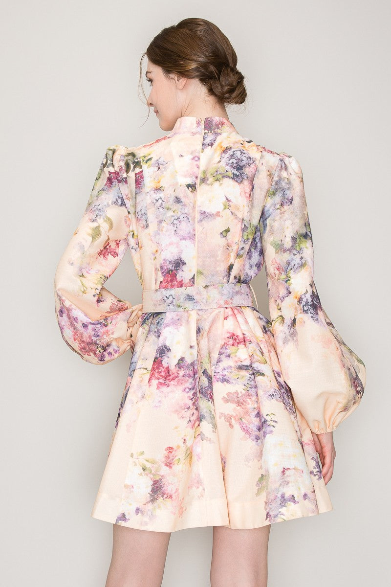 Vestido flores con cinto