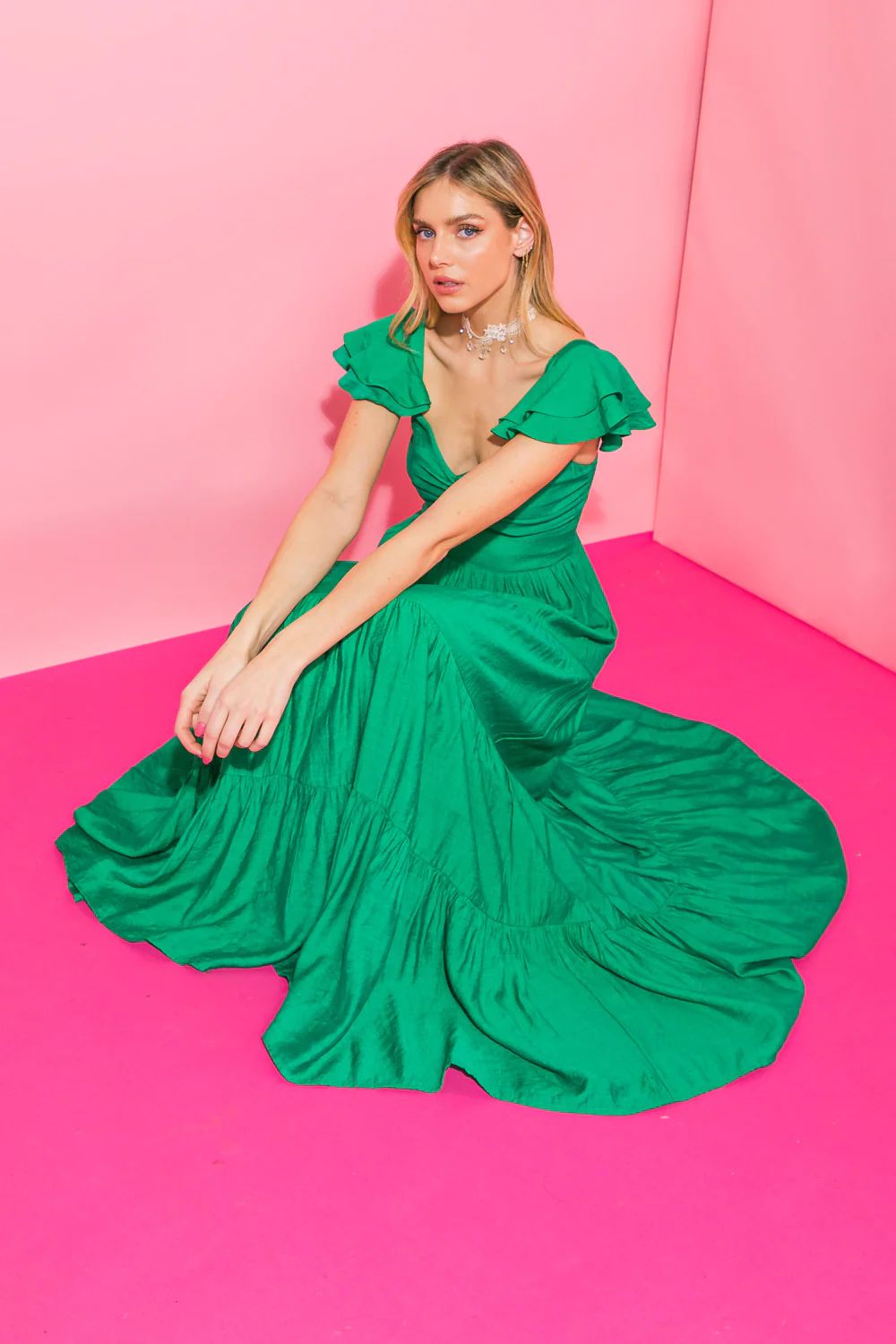 Vestido largo escalonado