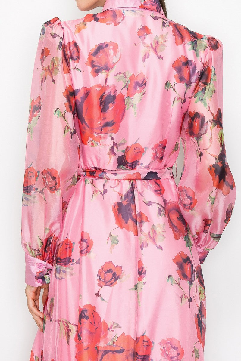 Vestido rosas botones