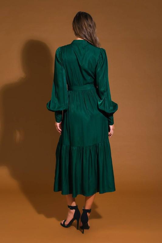 Vestido midi de manga larga