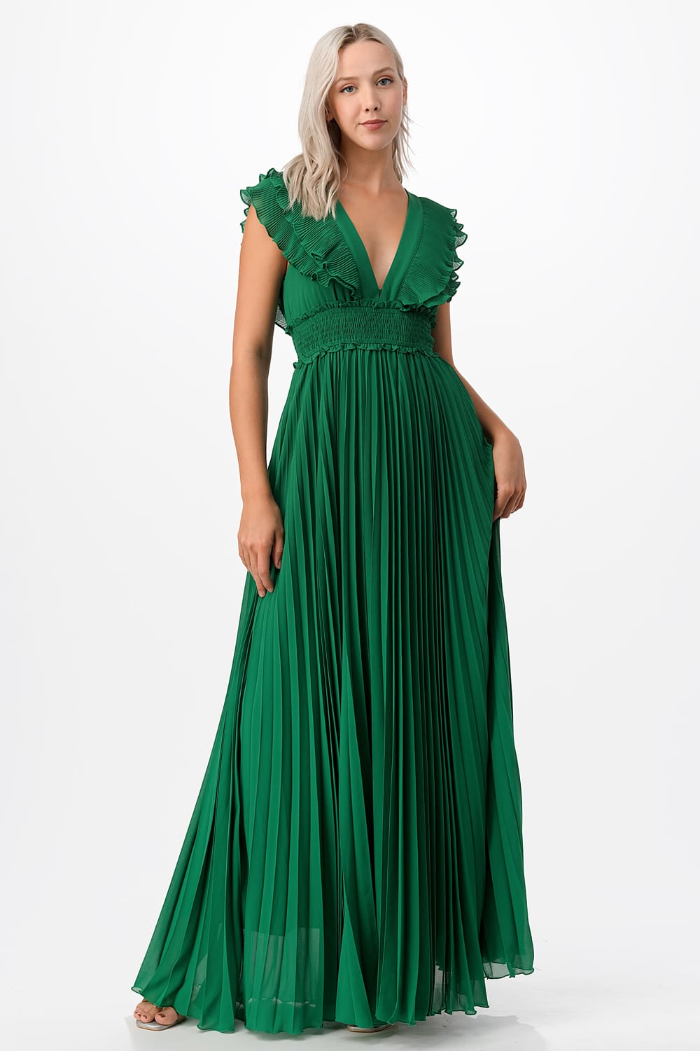 Vestido plisado olanes