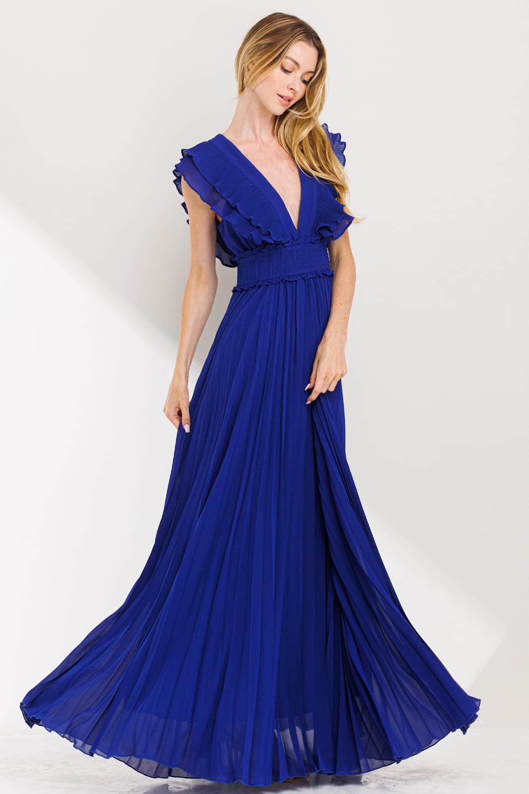 Vestido plisado olanes